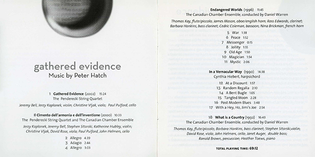Cynthia Hiebert CD Gathered Evidence booklet 2